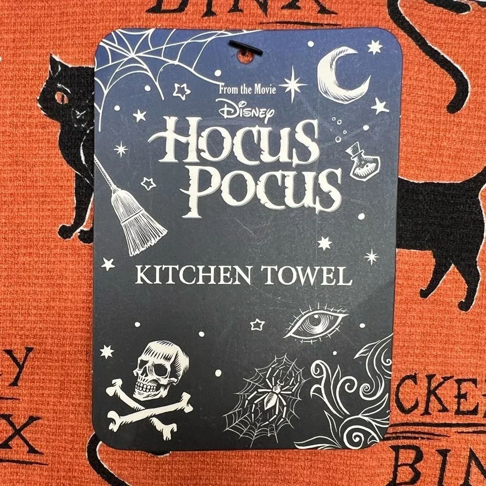 Disney NEW Kitchen Towel Thackery Binx Hocus Pocus Halloween Black Cat NWT